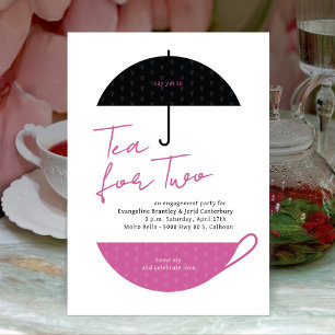 Té para dos invitaciones modernas a una fiesta de