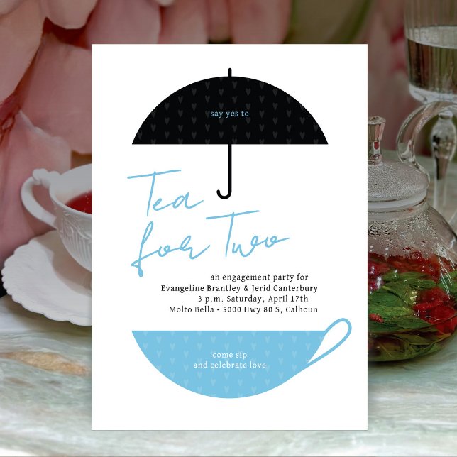 Té para dos invitaciones modernas de la fiesta del (Subido por el creador)