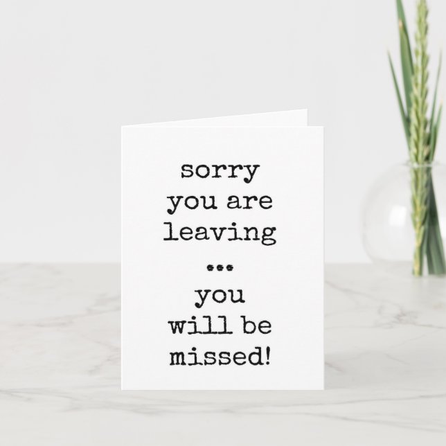 Te Perderás, El Trabajador Se Va, Tarjeta De Adiós (Anverso)