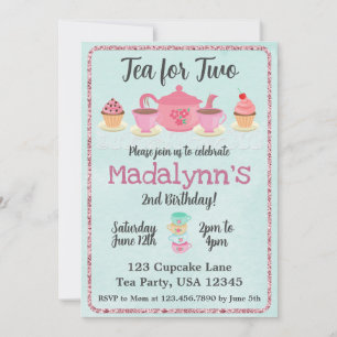 Té por dos invitaciones de cumpleaños
