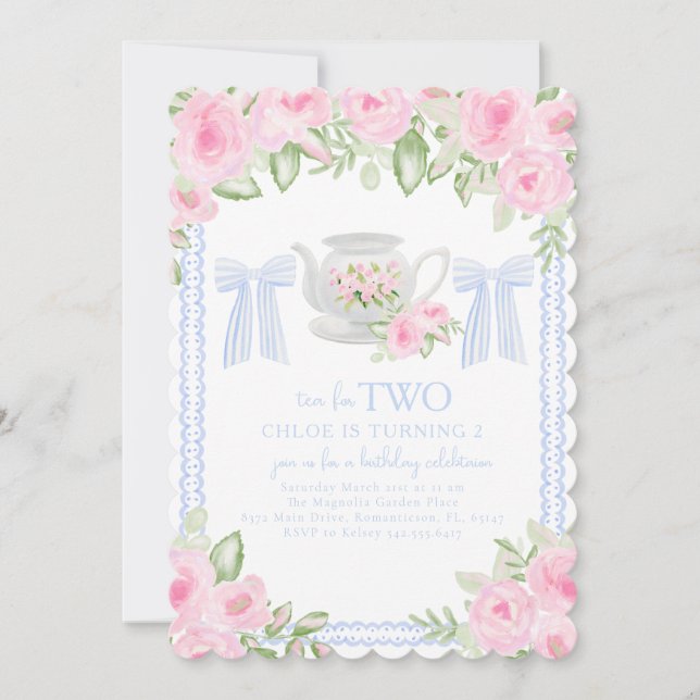 Té por dos invitaciones de cumpleaños para el mile (Anverso)