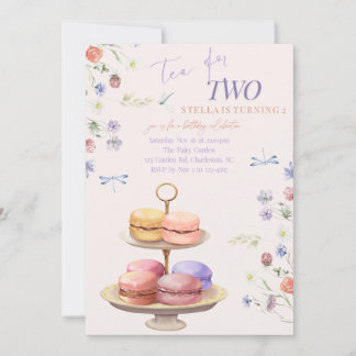 Té por dos invitaciones de fiesta de cumpleaños