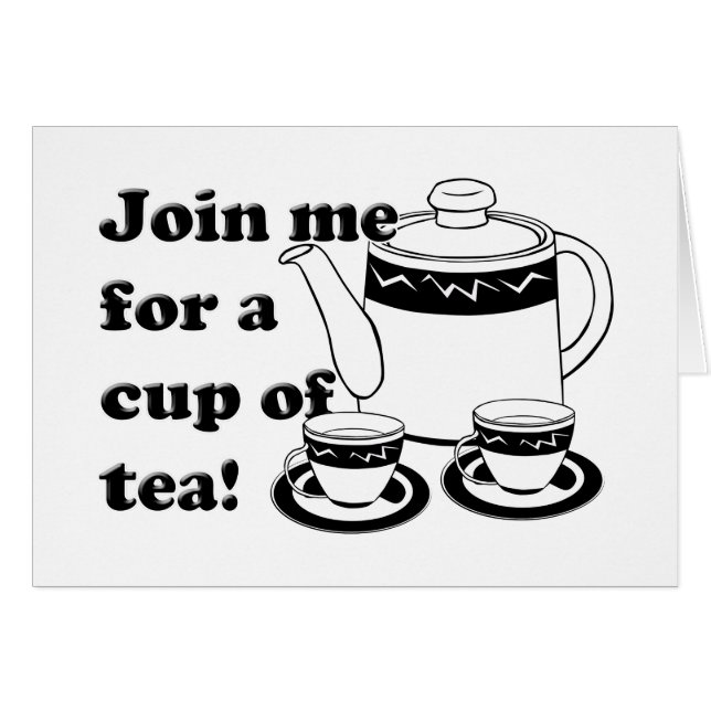 Té Pot y tazas de té para el mes del té caliente (Anverso (Horizontal))