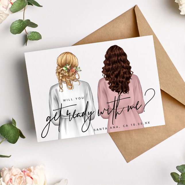 ¿Te Prepararás Conmigo? Chicas en batas tarjeta (Subido por el creador)