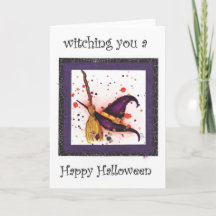 Te presento una tarjeta de Halloween feliz