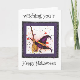 Te presento una tarjeta de Halloween feliz