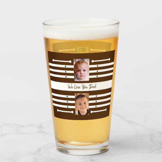Te queremos a papá niños fotos de cerveza marrón (Anverso (lleno))