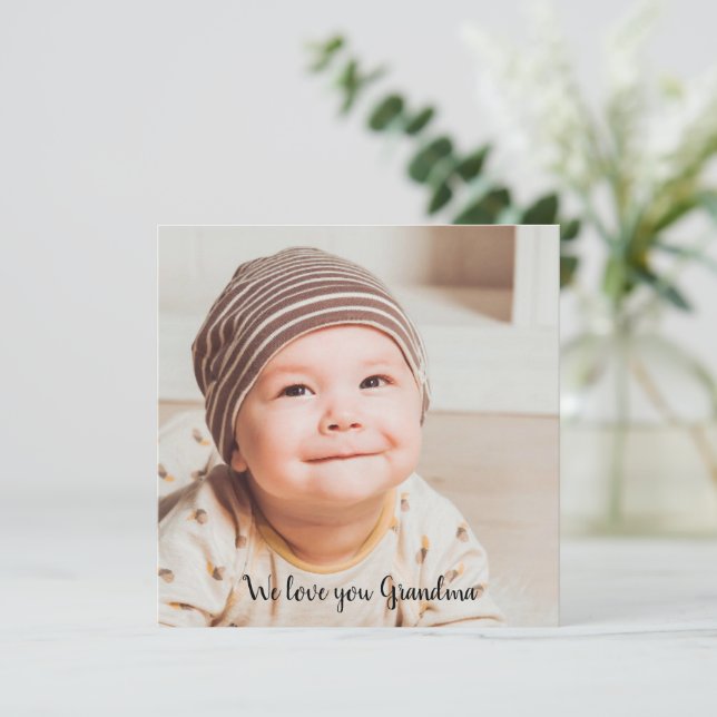 Te queremos foto de abuela con tipografía (Anverso de pie)