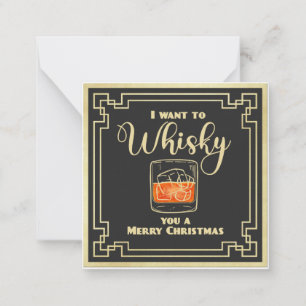 Te queremos un whisky navidad tarjeta de nota