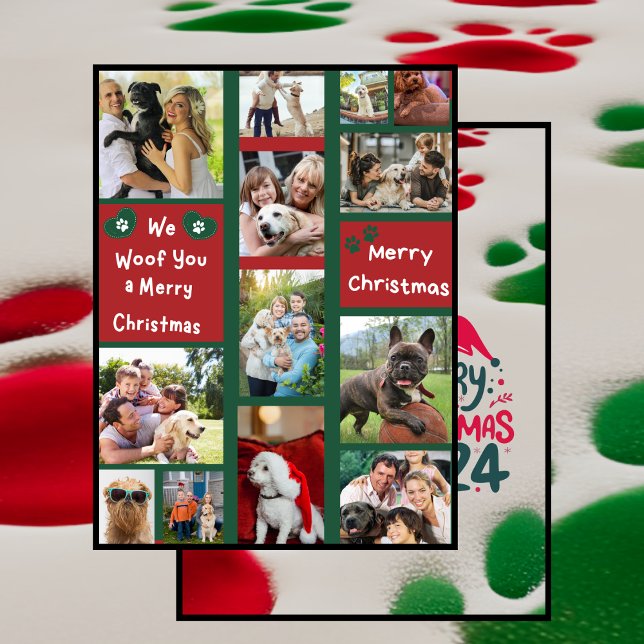 Te queremos una feliz foto de Mascota de Navidad (We Woof You a Merry Christmas Family Pet Photo Holiday Card)