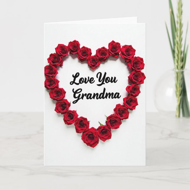 Te Quiero Abuela Rosas Tarjeta de Corazón (Anverso)