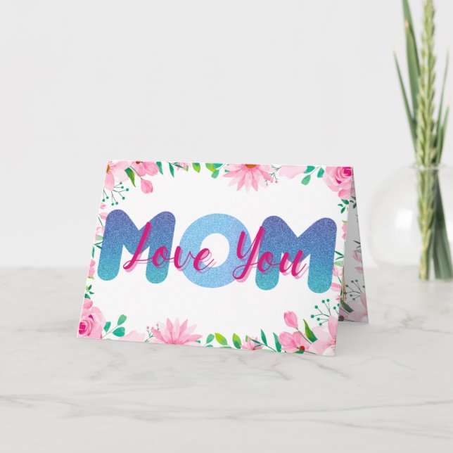 Te quiero, mamá, tarjeta de Día de la Madre de fot (Anverso)