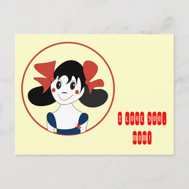Te quiero, Mamá! Tarjeta postal (Anverso)