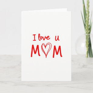 Te Quiero Mamá Tarjeta Simple con Corazón Rojo