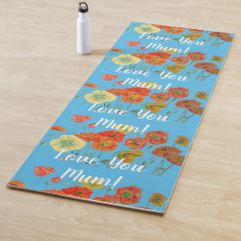 Te quiero Naranja de Mamá Rojo Floral Yoga Mat