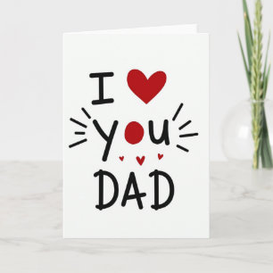 Te quiero papá tarjeta de arte simple
