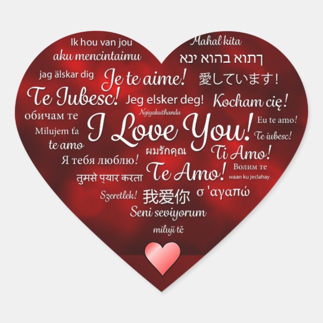 Te quiero pegatina de corazón (Anverso)