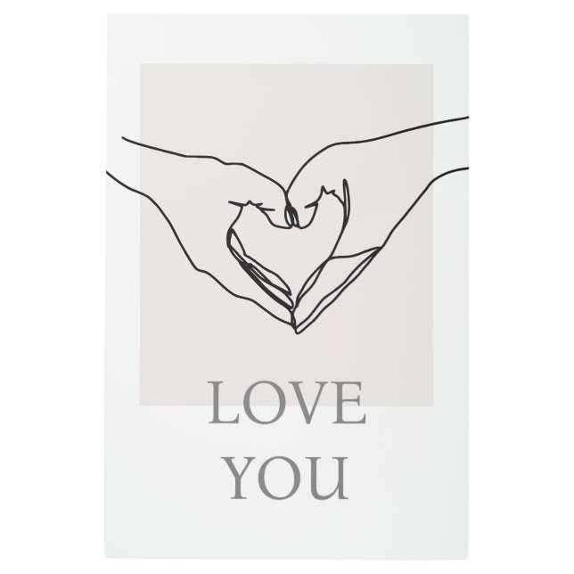 Te quiero poster. Arte de manos en línea arte en p (Anverso)