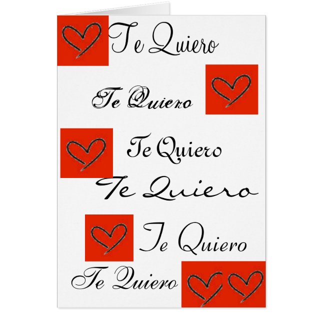 Te quiero (te amo en español) (Frente)