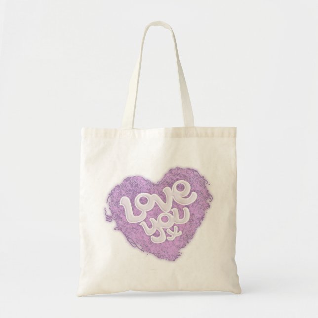 Te quiero x corazón morado y bolsa de toallas lige (Frente)