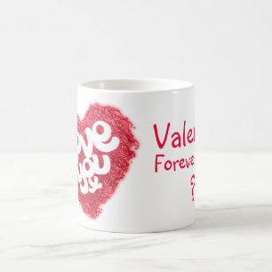 "Te quiero x" Valentina taza rosa roja