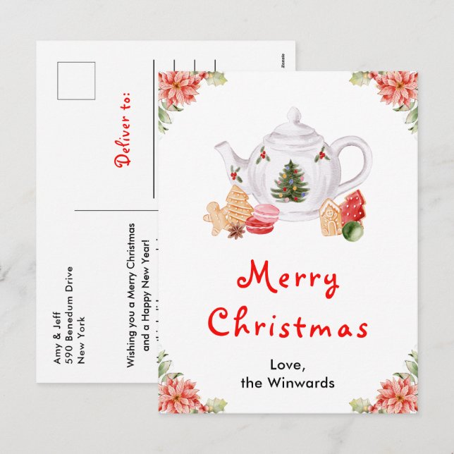 Té Rojo Navideño de Vacaciones Feliz Navidad (Anverso / Reverso)