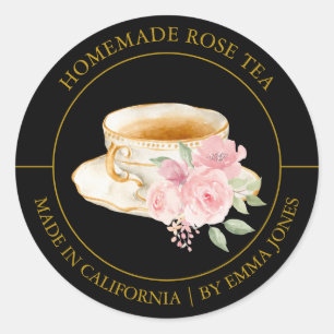 Té Rosa Etiqueta moderna