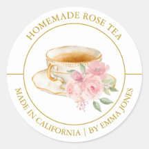Té Rosa Etiqueta moderna