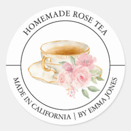 Té Rosa Etiqueta moderna