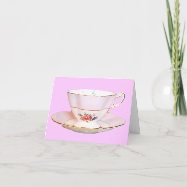 Té rosa y blanco con tarjeta de Rosa (Anverso)