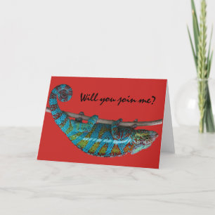 "¿Te unirás a mí?" Tarjeta de saludo de lagarto az