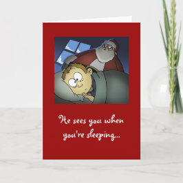 "Te ve cuando estás durmiendo", tarjeta de Navidad