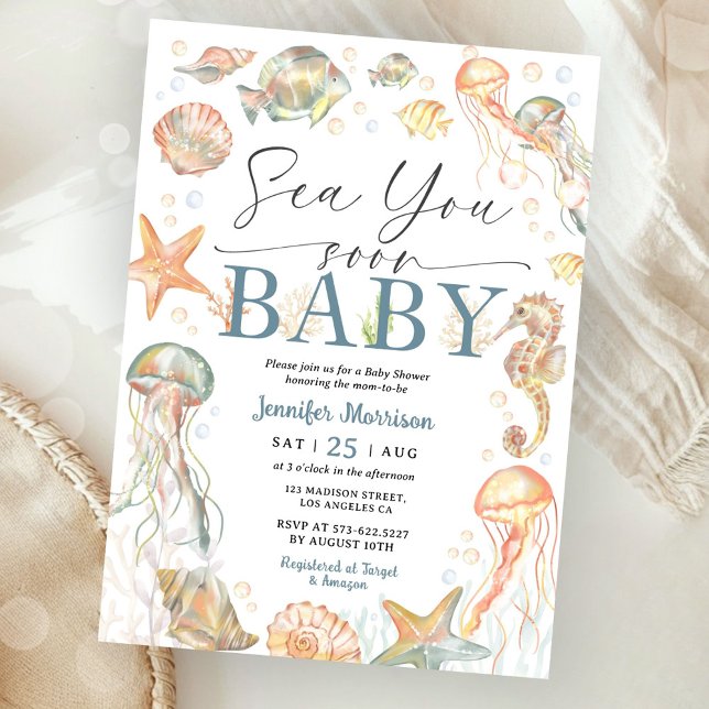 Te Vemos Pronto Invitación de Baby Shower Oceánico (Subido por el creador)