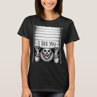 Te veo - Camiseta de Halloween de payaso espeluzna