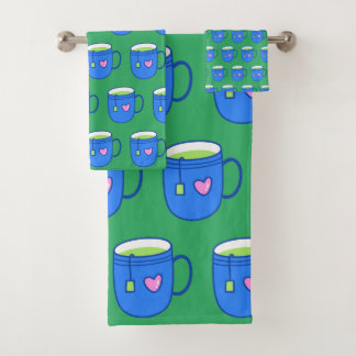 Té verde matcha en azul trono brillante