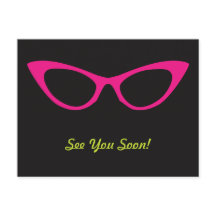 Te veré pronto tarjeta postal de gafas oculares ro