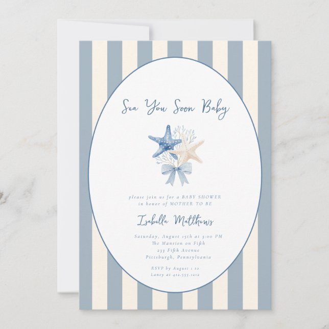 Te Veremos Pronto Bebe Invitación de Fiesta de Sho (Anverso)