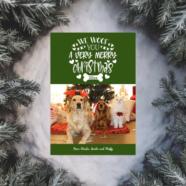 Te Woodamos Una Tarjeta De Festividad De Festivida (We Woof You A Merry Christmas Photo Holiday Card)