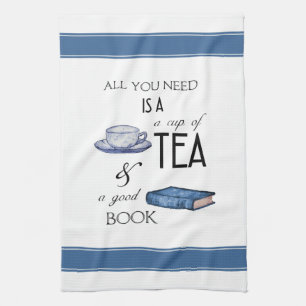 Té y libros acogedores toallas de cocina de lectu