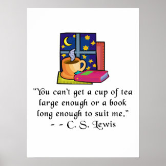 Té y libros con Posters de citas