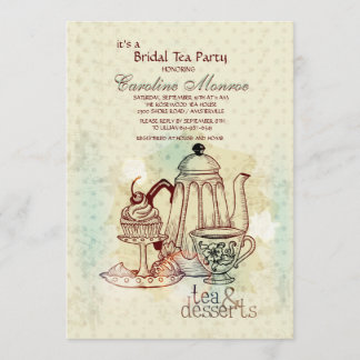 Té y postres Invitación a la ducha nupcial