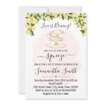 Tea Bridal Shower Lemons Invitación de verano rosa
