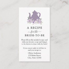 Tea Bridal Shower Receta Receta Tarjeta de Alojami