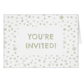 Tea Confetti Watercolor Dots Birthday Invite