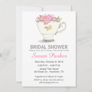 Tea Cup Bridal Shower Invitación