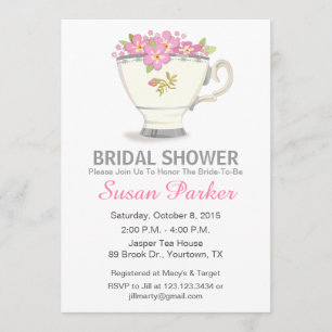 Tea Cup Bridal Shower Invitación