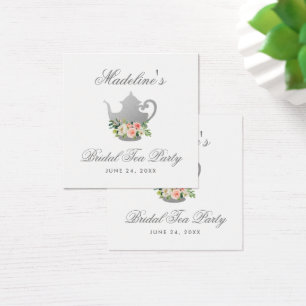 Tea Fiesta Bridal Shower Banderas rosadas Plata