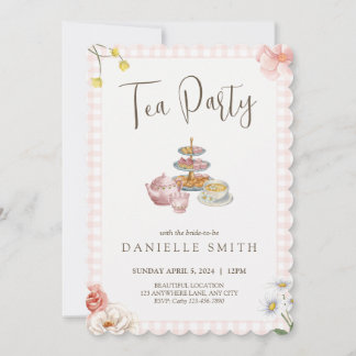 Tea Fiesta Bridal Shower Invitación