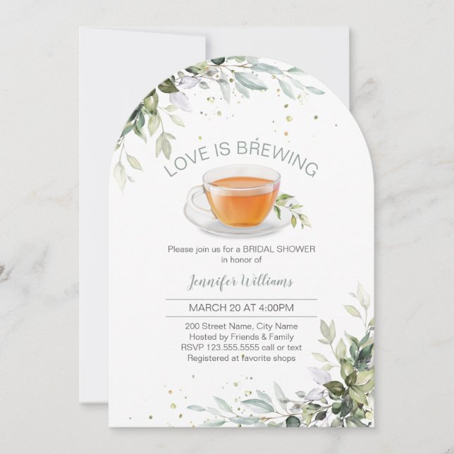 Tea Fiesta Bridal Shower Invitación (Anverso)
