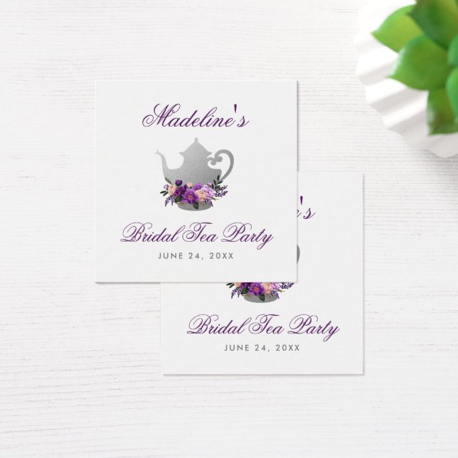 Tea Fiesta Bridal Shower Purple Violet Flags (Escritorio)